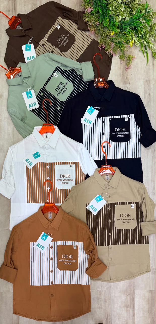 Striped Inset Panel Casual Shirt