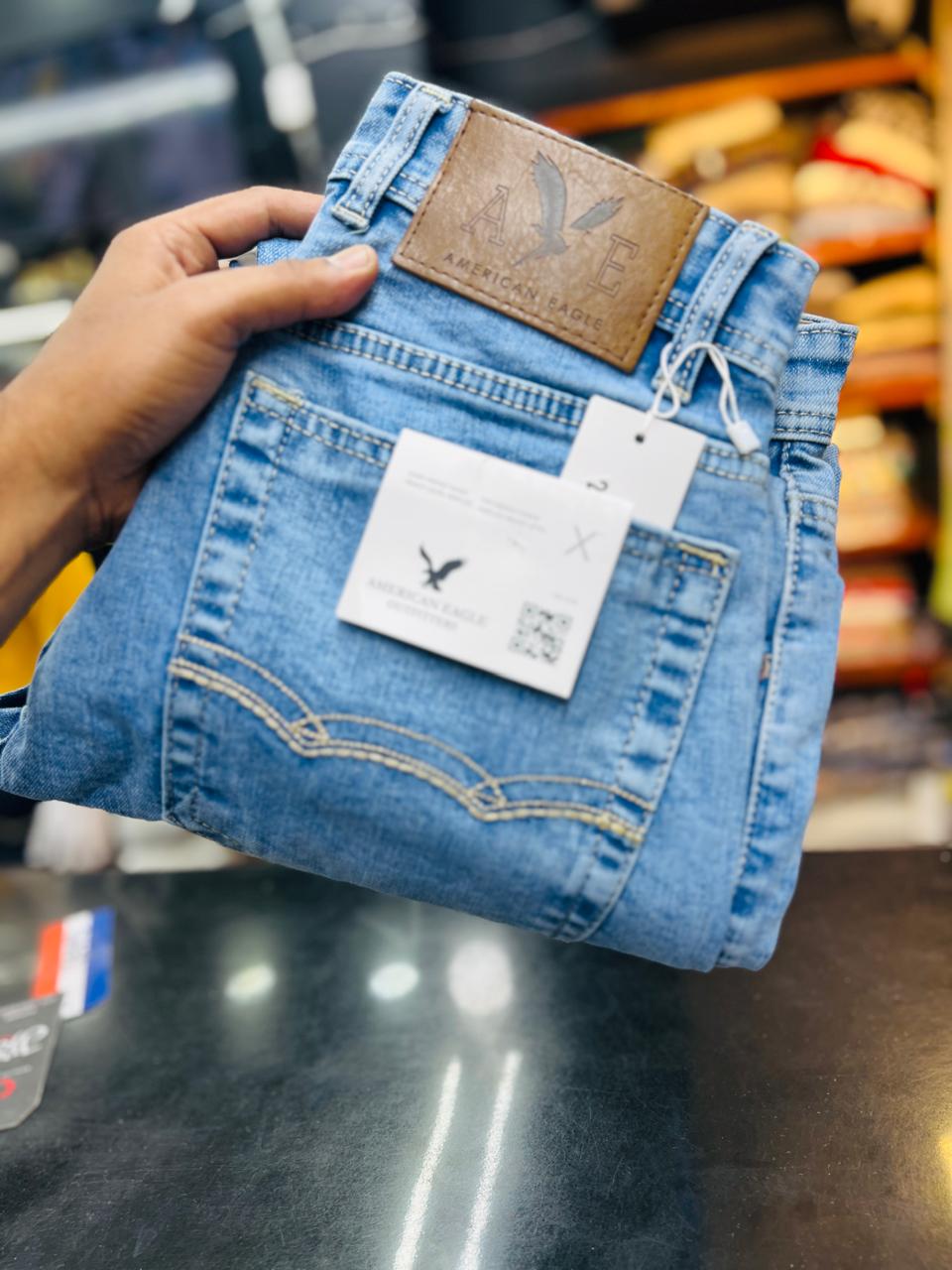 American Eagle Light Wash Relaxed Stretch Denim