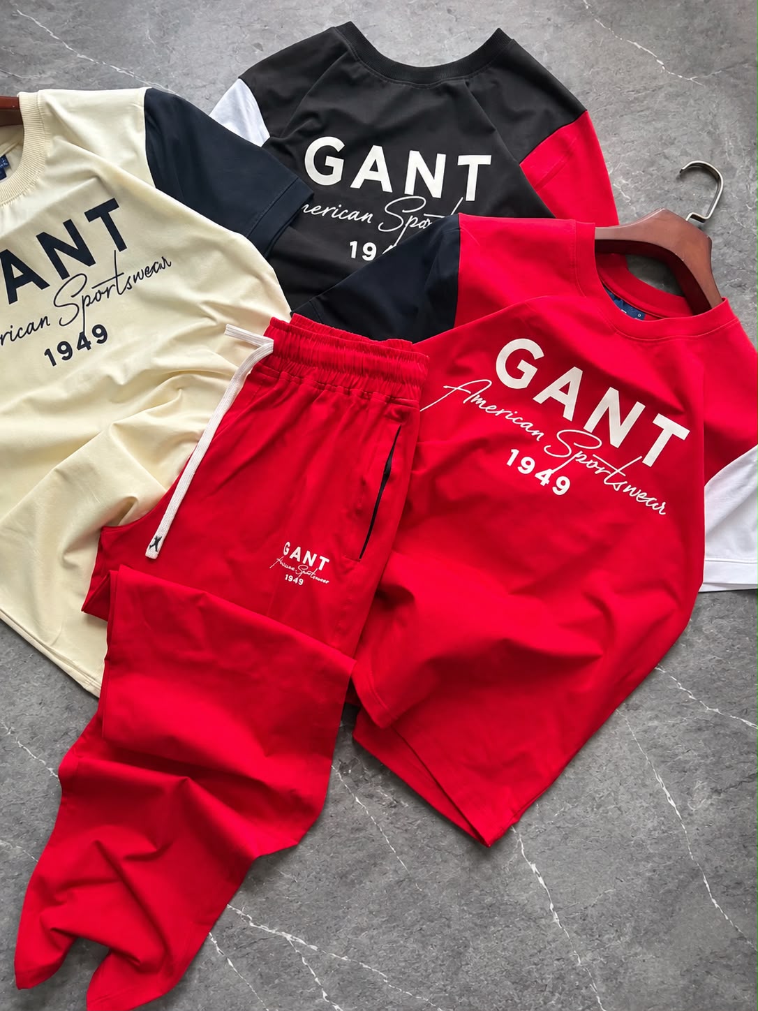 GANT 1949 Sportswear Tracksuit Set (Fire Red & Cream)