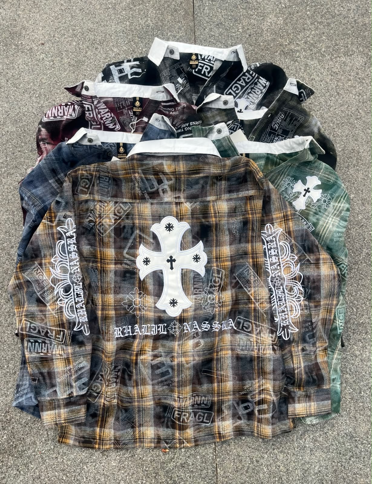 Gothic Cross Flannel Overshirt (Back Graphic Edition)